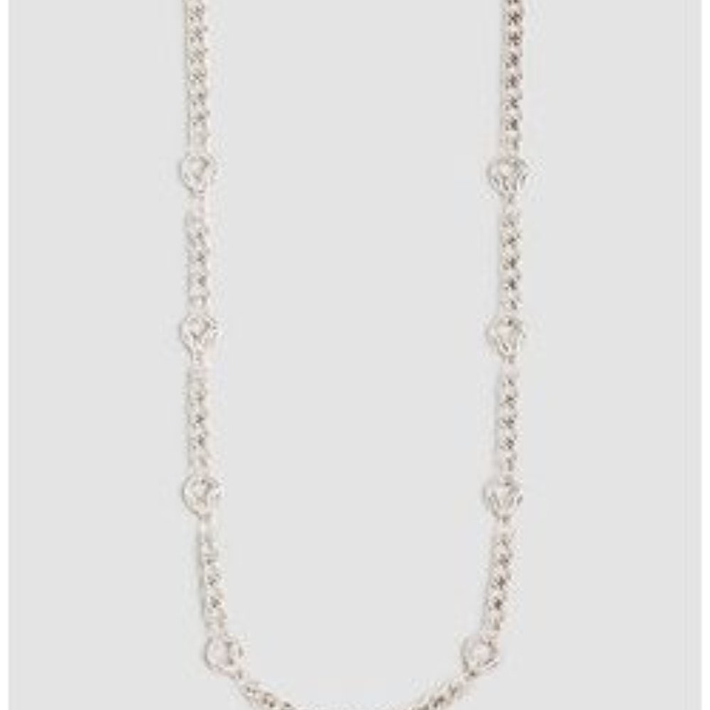 NWT Ann Taylor Circle Link Station Necklace Silver
